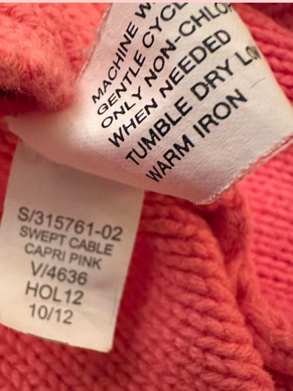 J.Crew Coral Pink Cable Knit Sweater XS Cotton Preppy Classic Crewneck Pullover - Picture 4 of 5